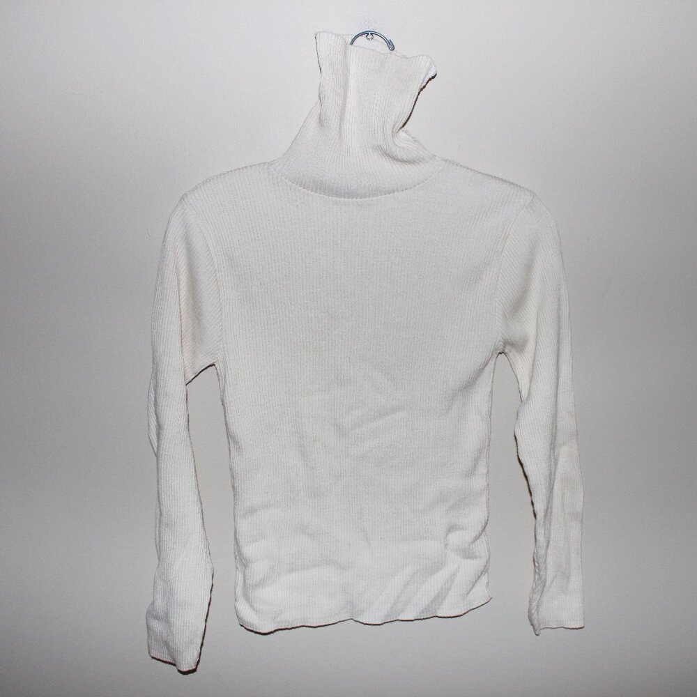 FREE*❤️Whisper off-white ladies turtleneck sweater 100% cotton USA made